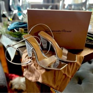 GIANVITO ROSSSI PLEXI GLITTER HEEL
